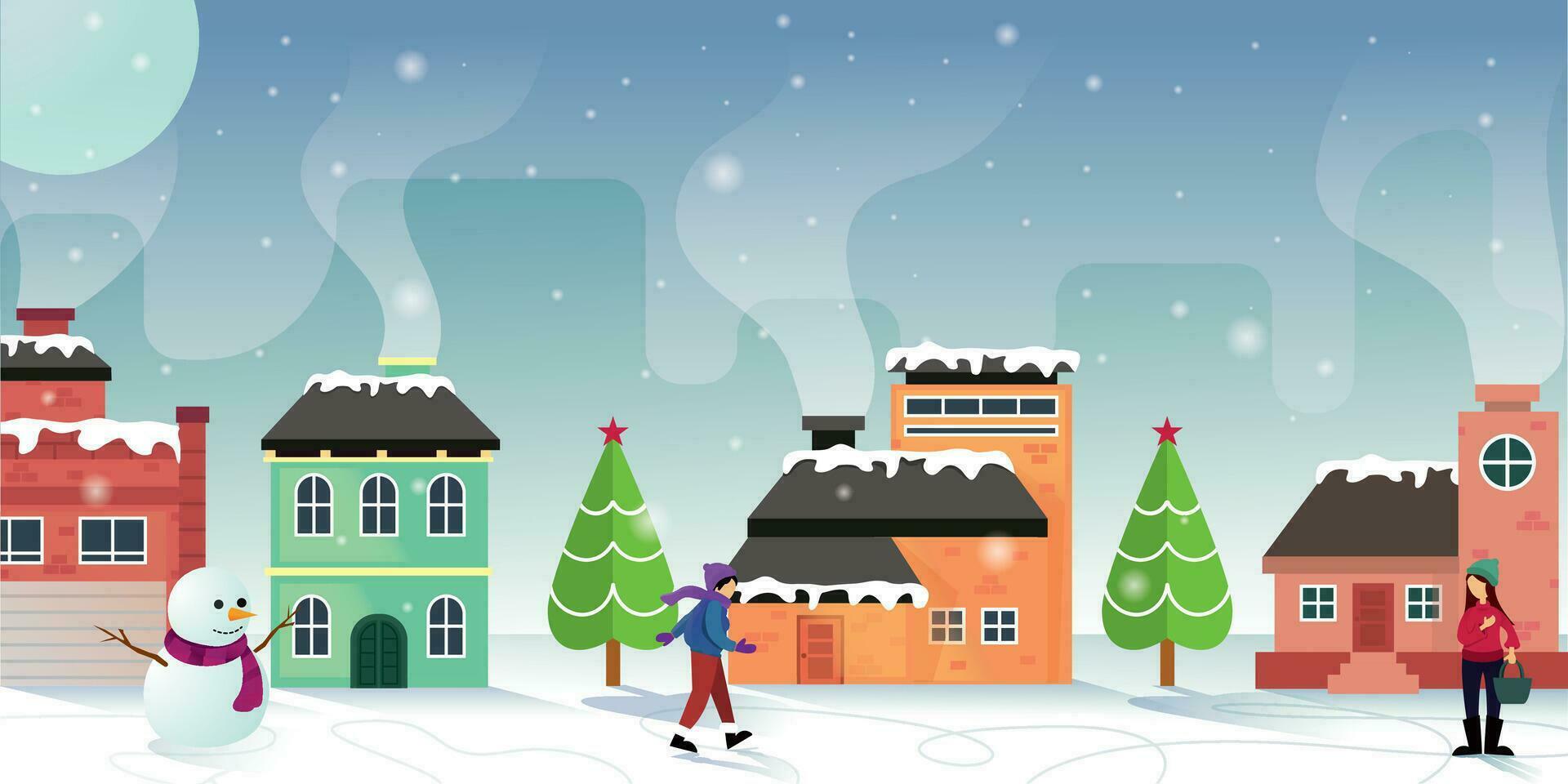 Vector Illustration of Blue on Winter Holiday