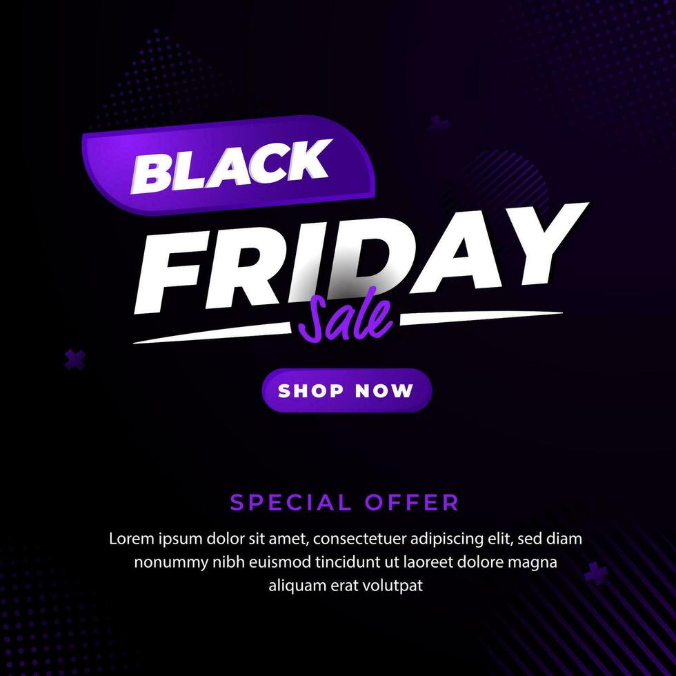 Black friday design concept for social media post template vector
