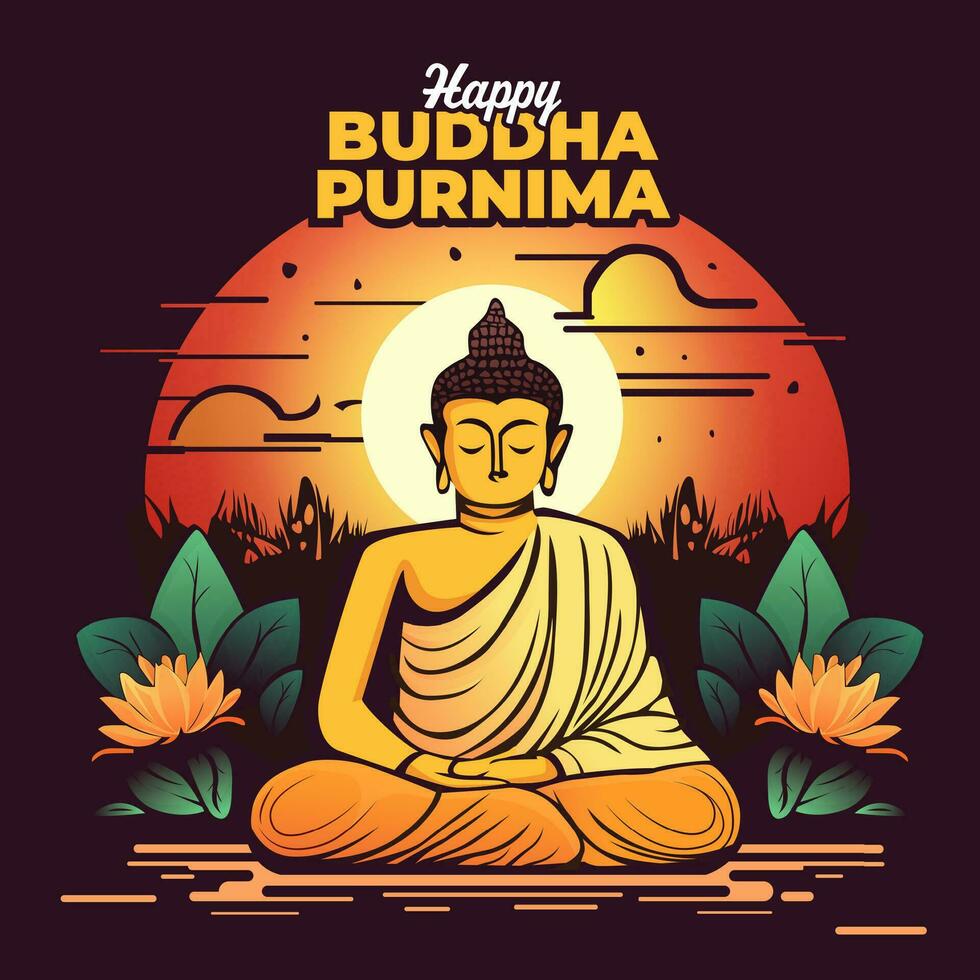 contento Buda purnima social medios de comunicación enviar diseño modelo vector