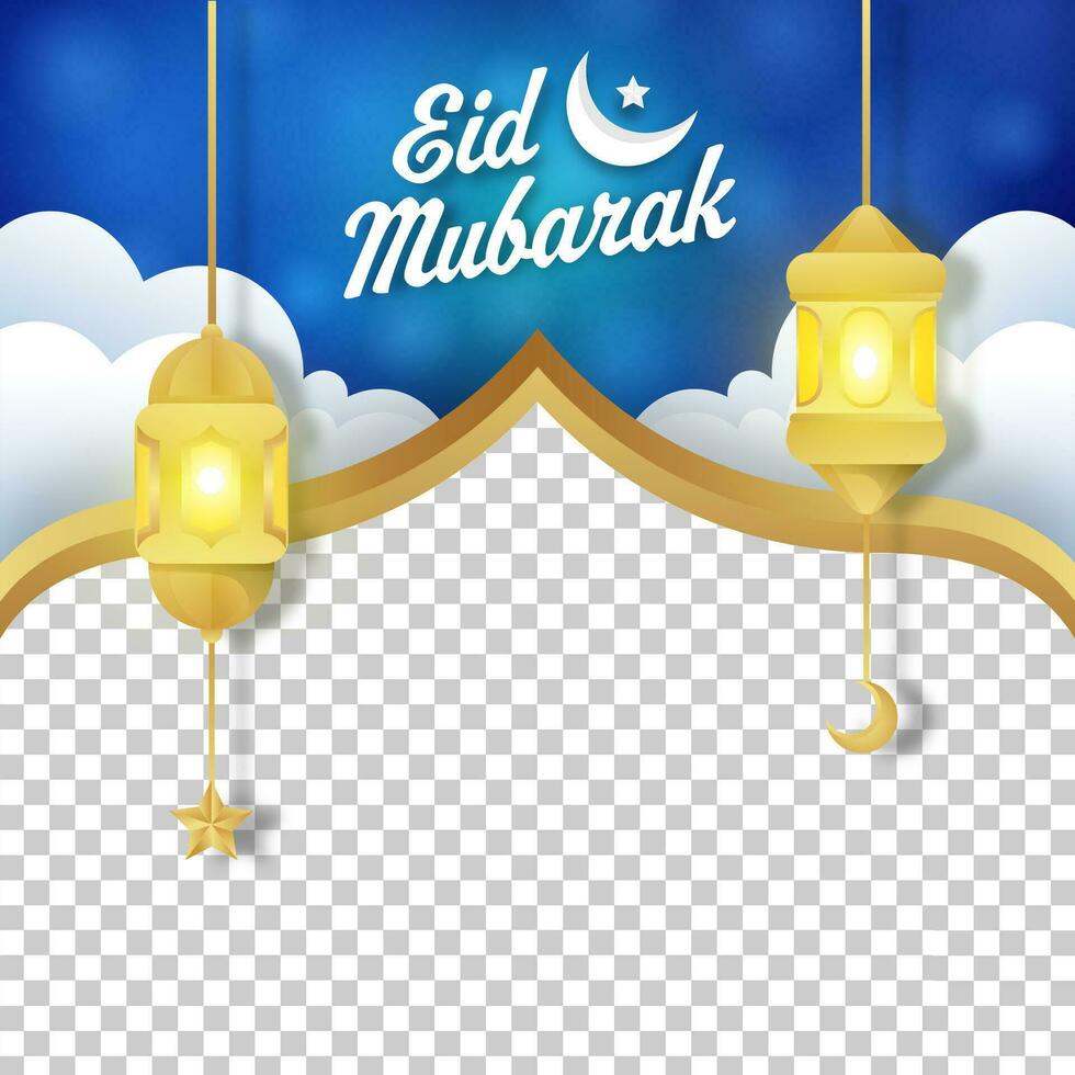 Sosial media post design template for Eid Mubarak vector