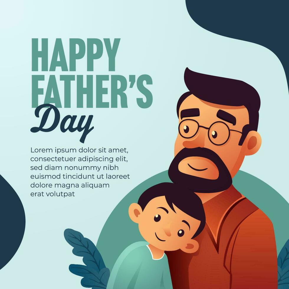 happy father's day design for social media post template vector