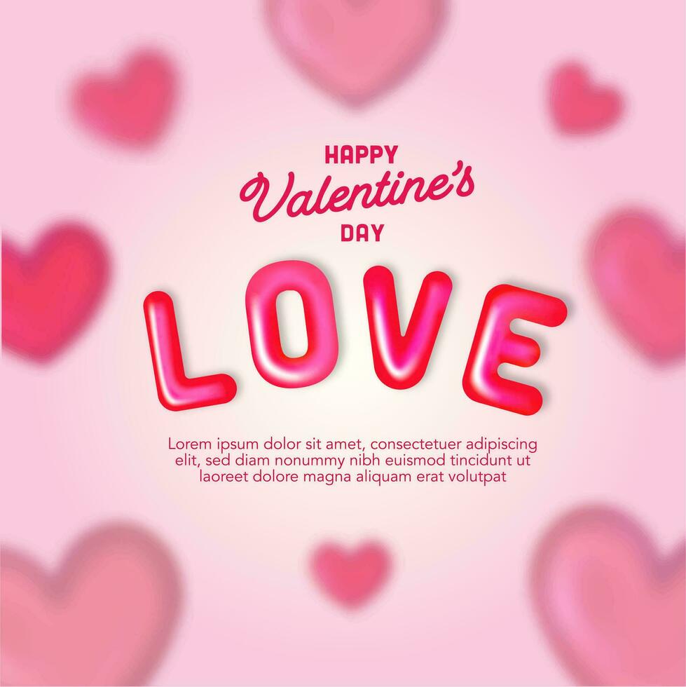 Happy valentine's day with love concept background vector