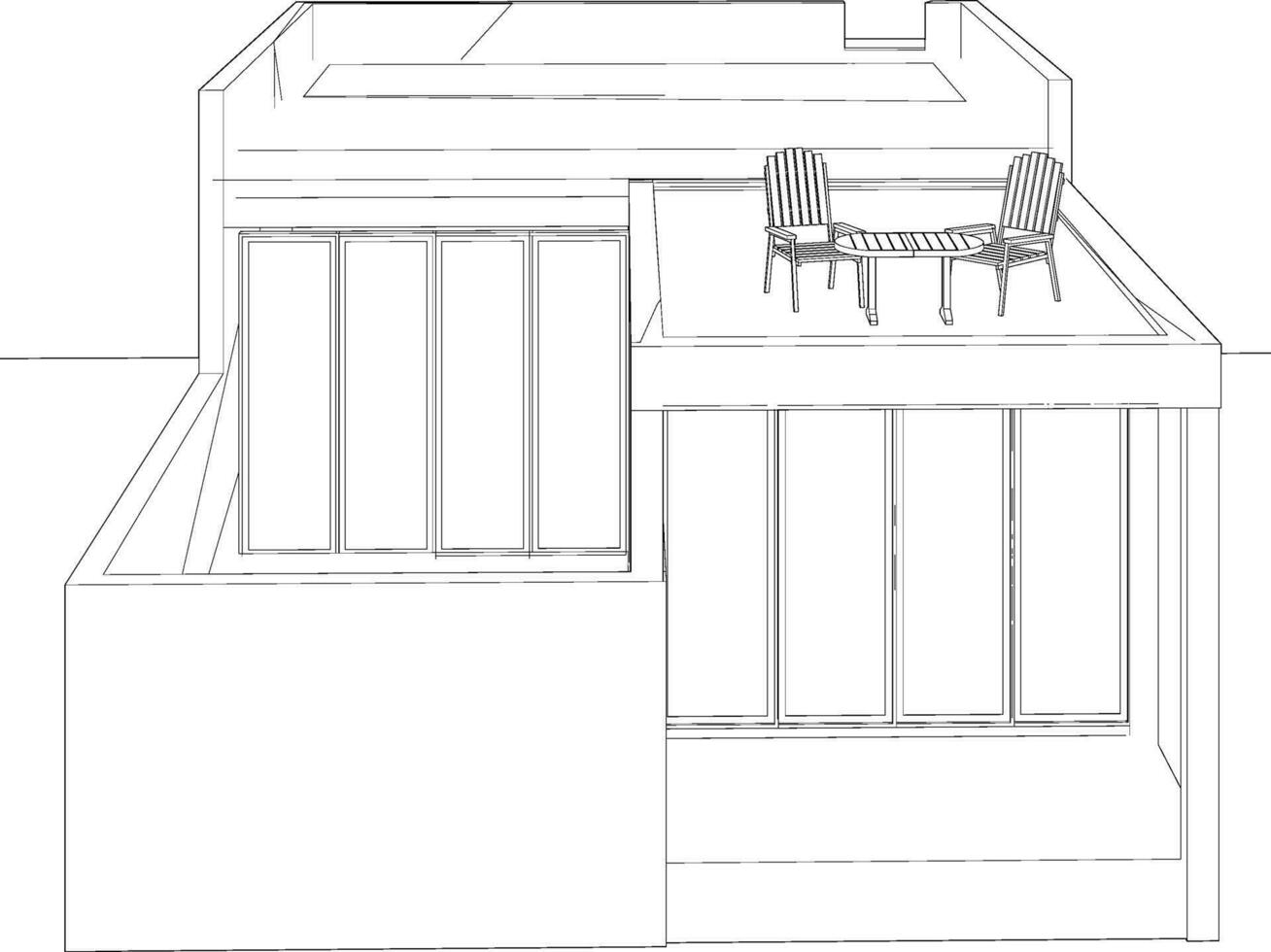 3d ilustración de residencial proyecto vector