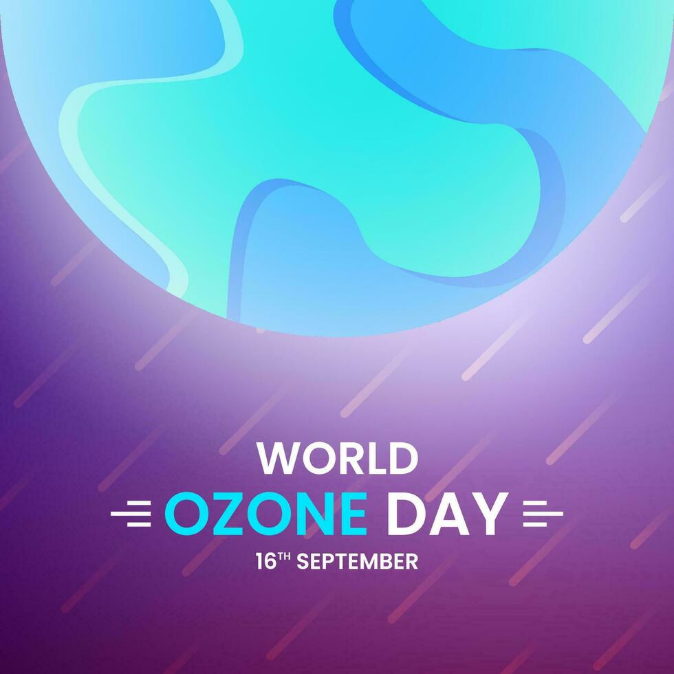 greeting card design for world ozone day. earth, globe and atmosphere. modern, colorful and elegant concept. used for banner, poster and social media post vector