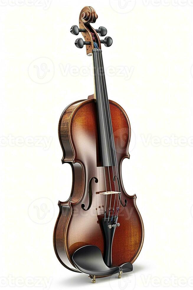 Violin isolated on white background, created with generative AI photo