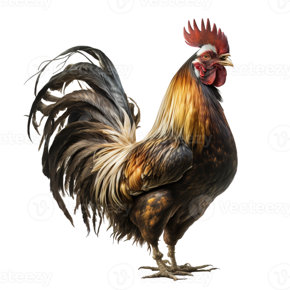 Rooster isolated on transparent background, created with generative AI png