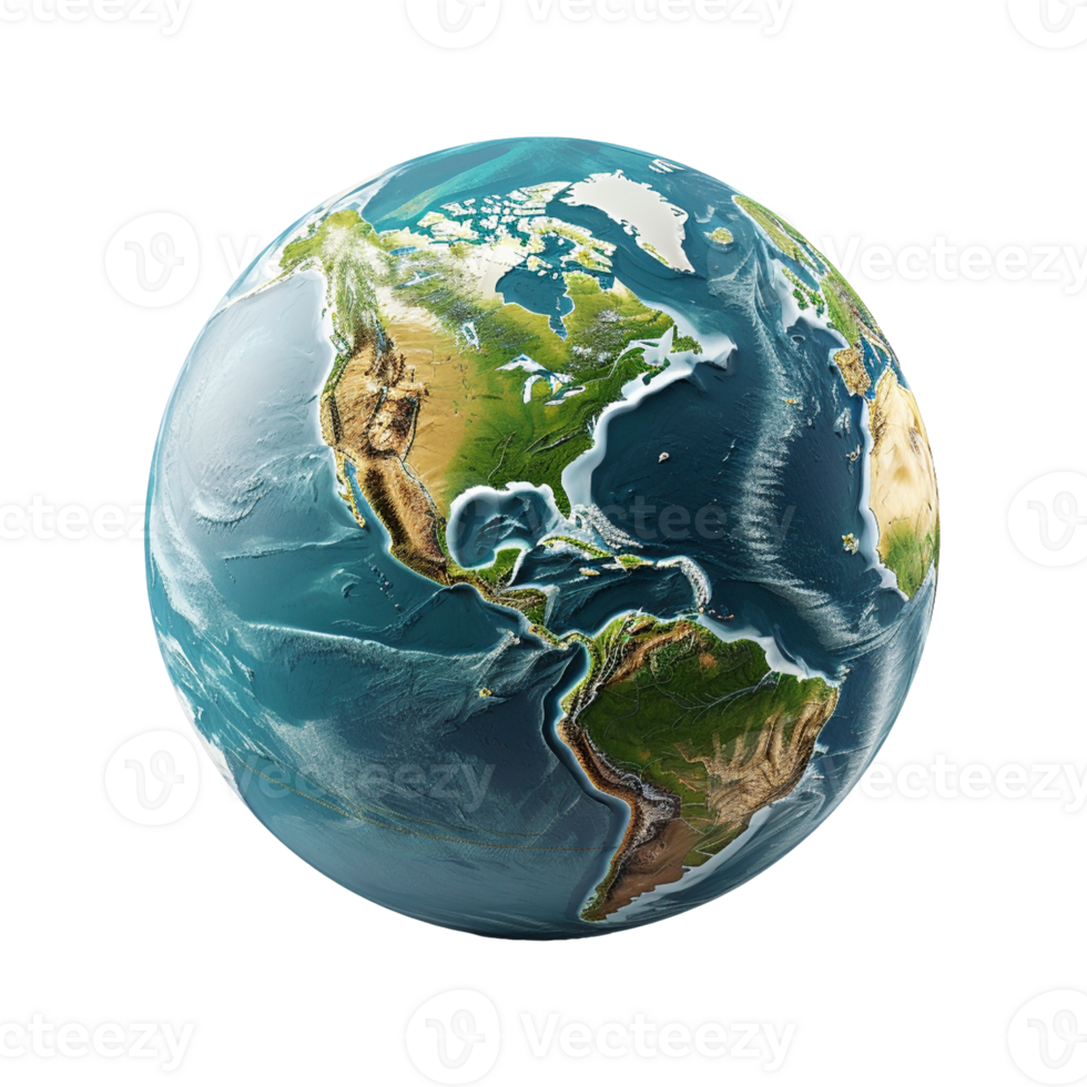 Planet Earth isolated on transparent background, created with generative AI png