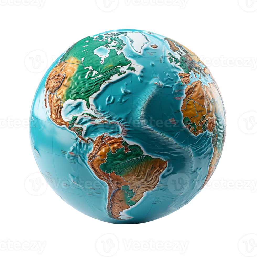 Planet Earth isolated on transparent background, created with generative AI png
