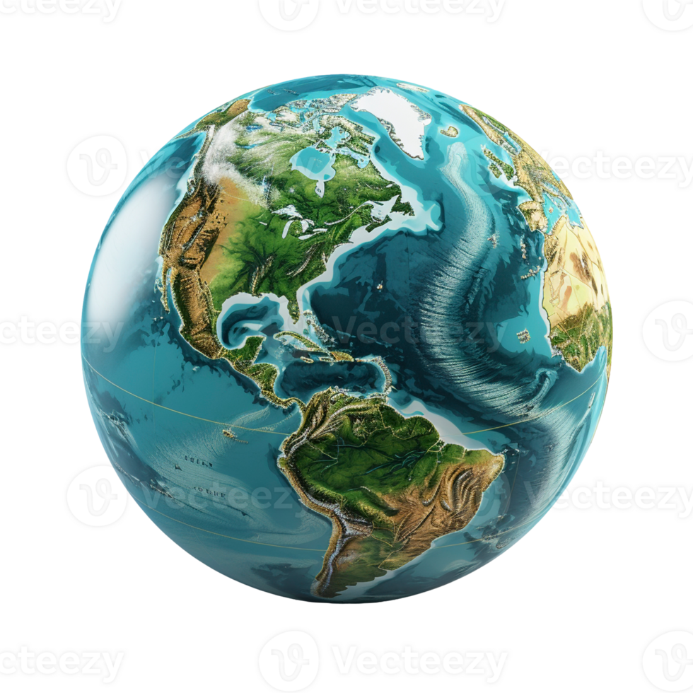 Planet Earth isolated on transparent background, created with generative AI png