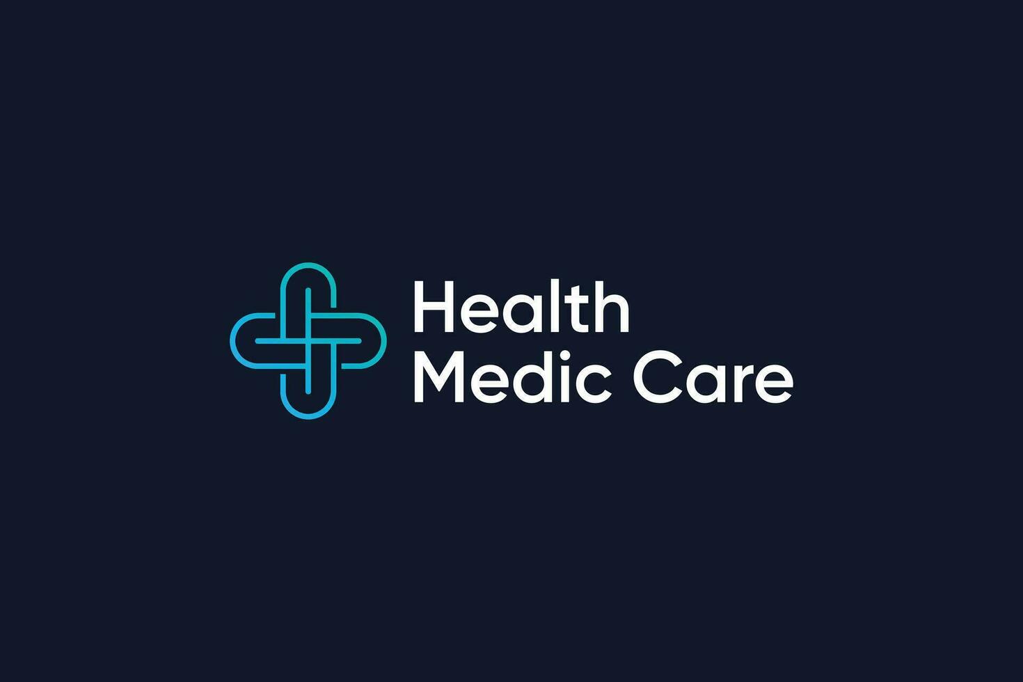 Elegant unique line art medical health logo design vector