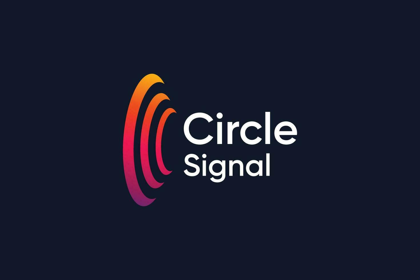 Elegant gradient circle signal logo design vector