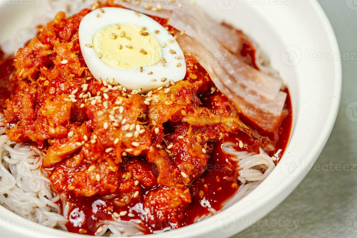 kodarinaengmyeon, Korean Cold Buckwheat Noodles with Half-dried Pollak food photo