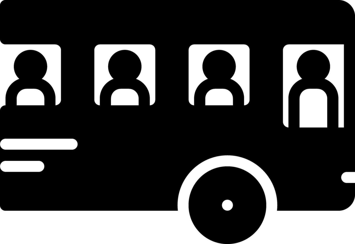 solid icon for student sitting in the bus vector