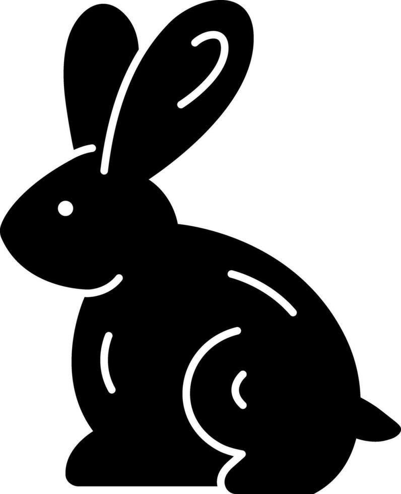 solid icon for rabbit vector