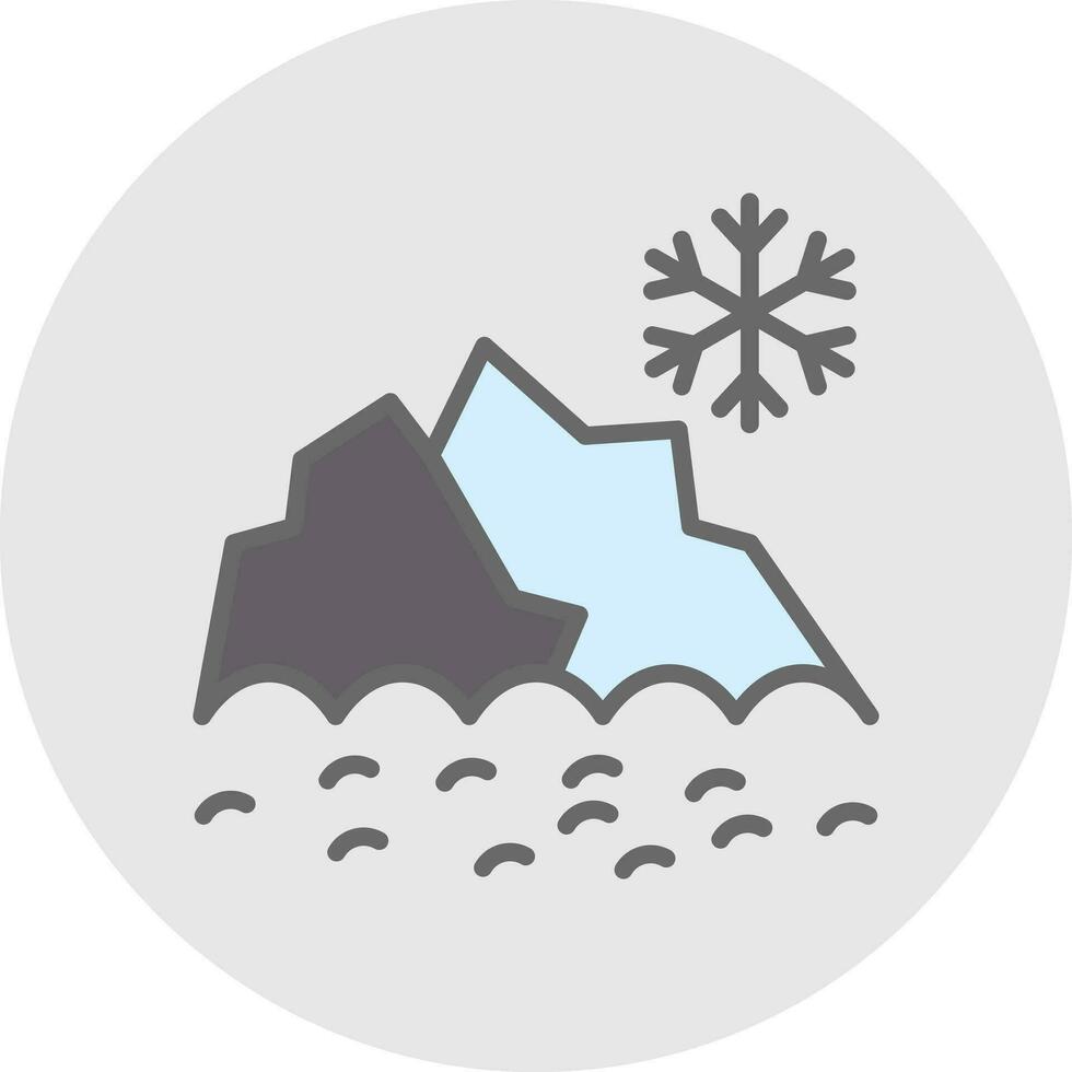 Snowy mountain peak Vector Icon Design