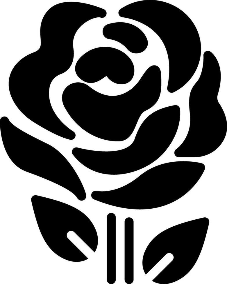 solid icon for rose vector