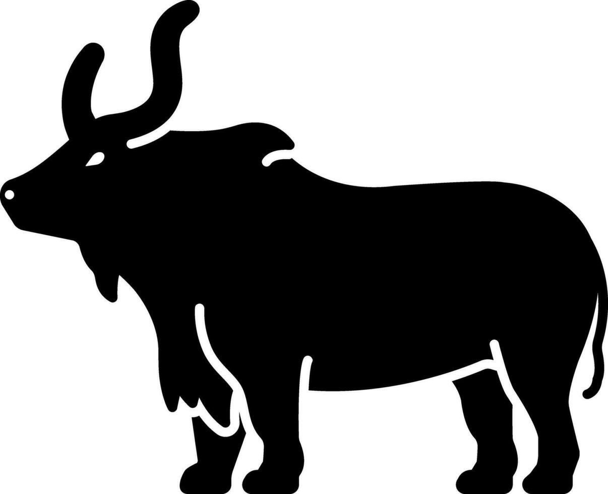 solid icon for yak vector