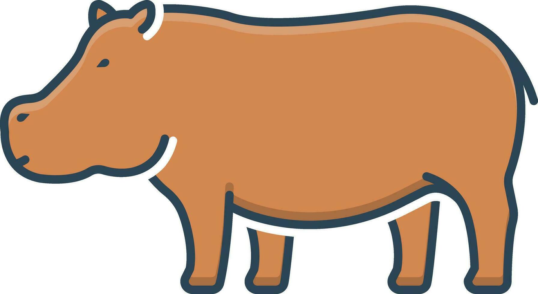 color icon for hippopotamus vector