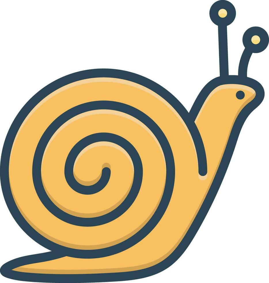 color icon for snail vector