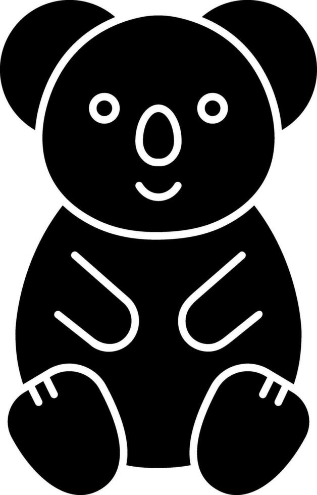 solid icon for koala vector