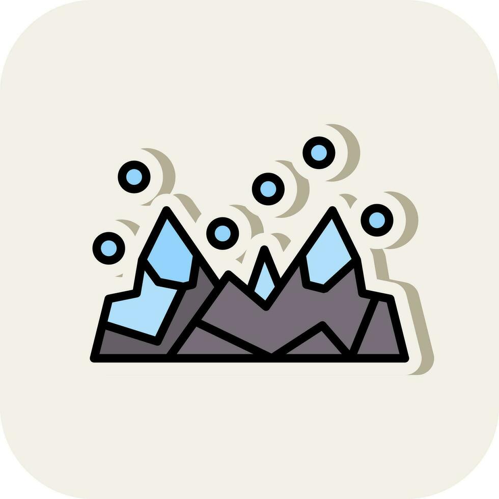 Snow-covered mountain Vector Icon Design