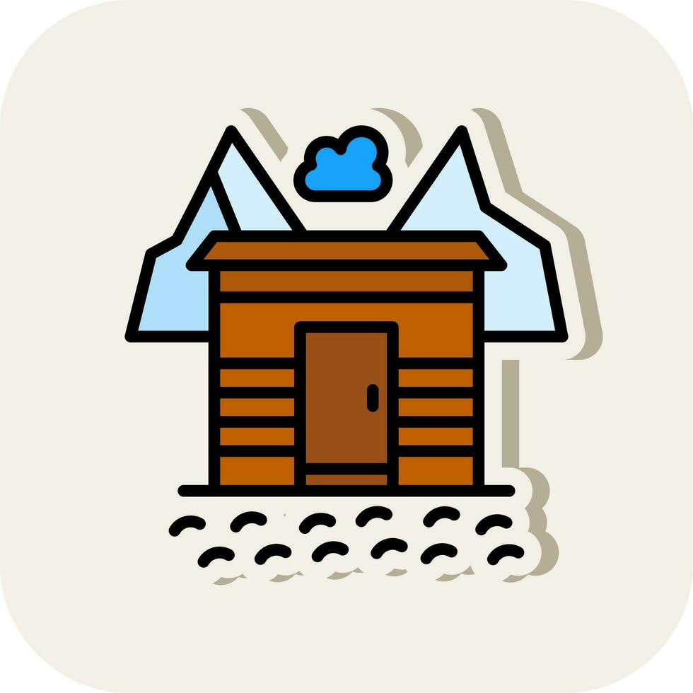 Snow-covered village Vector Icon Design