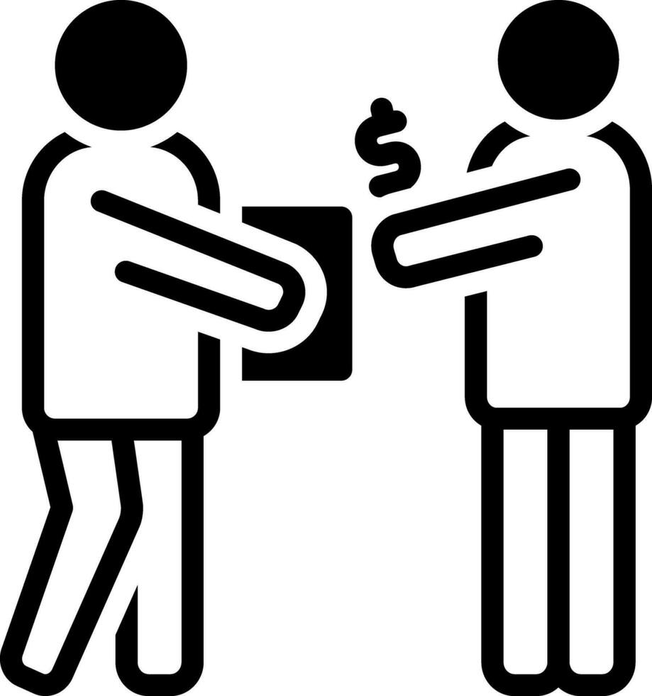 solid icon for cash on delivery vector