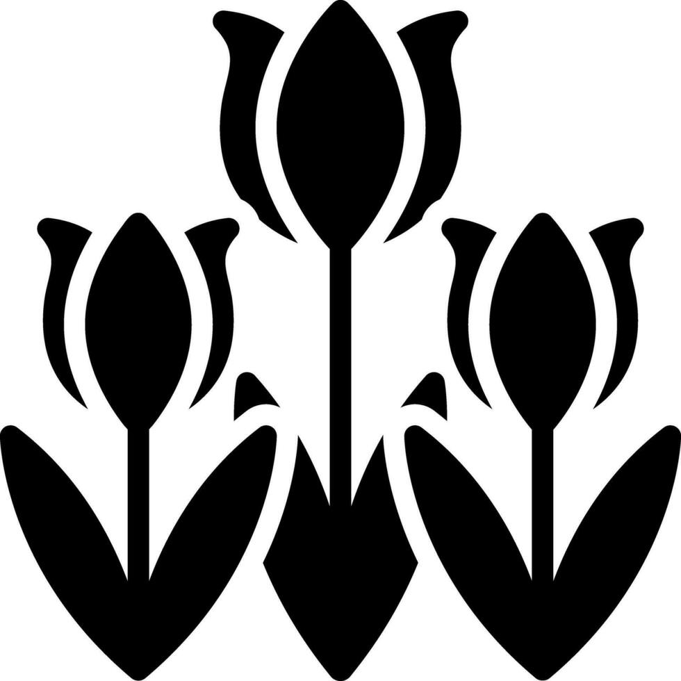 solid icon for tulip vector