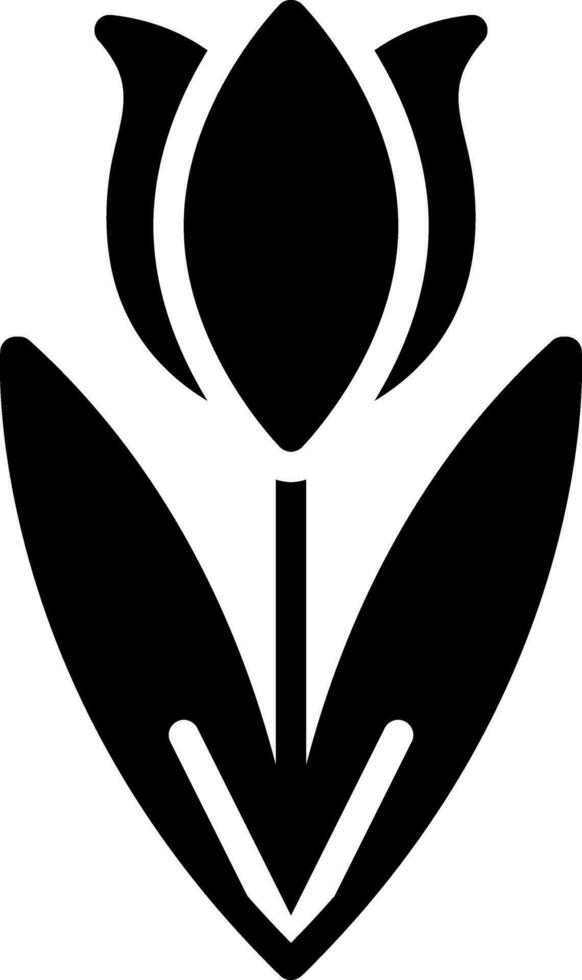 solid icon for tulip vector