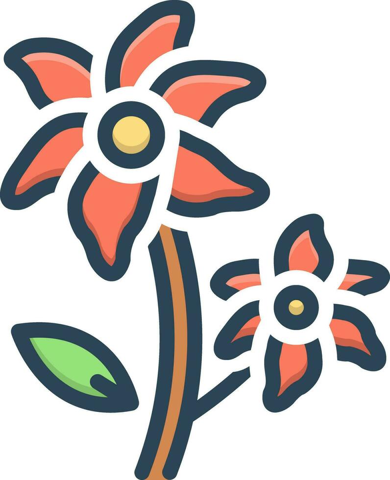 color icono para lirio flores vector