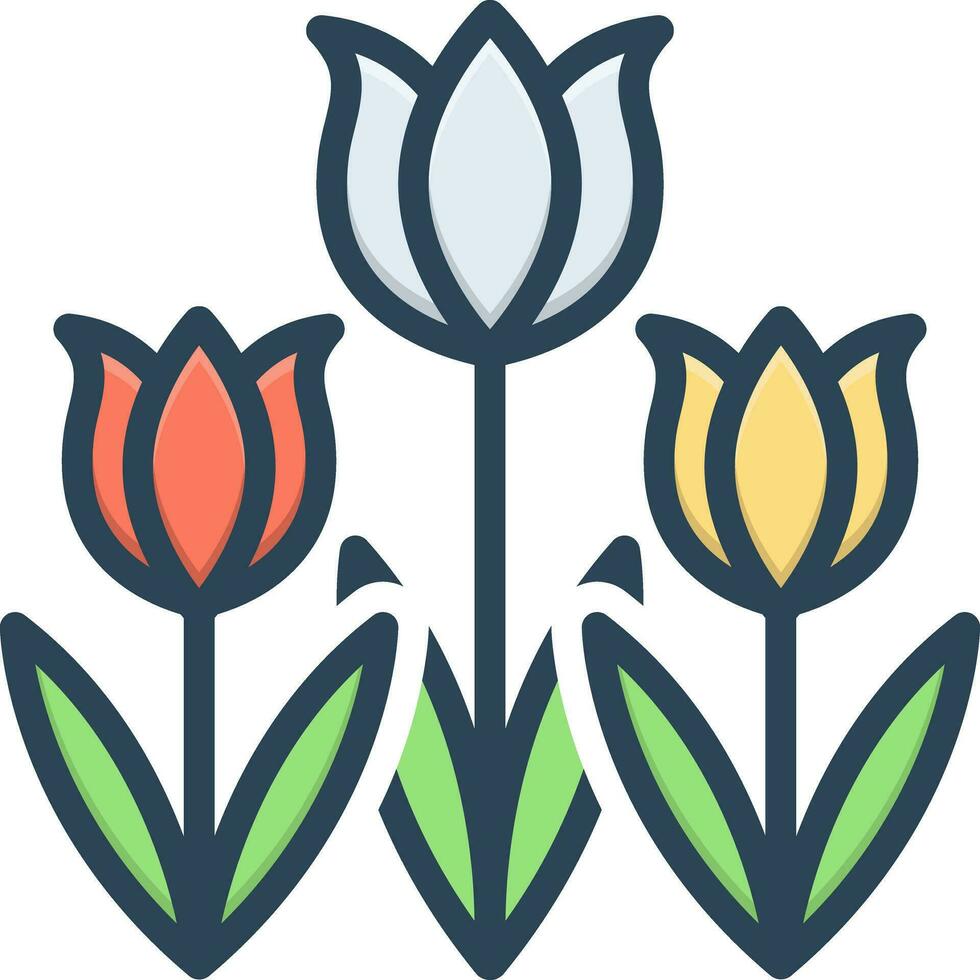 color icono para tulipán vector