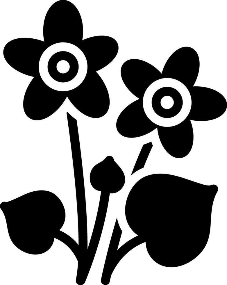 sólido icono para Violeta flores vector