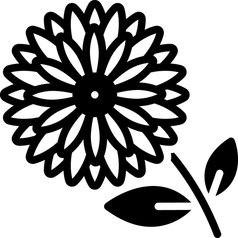 solid icon for chrysanthemum vector