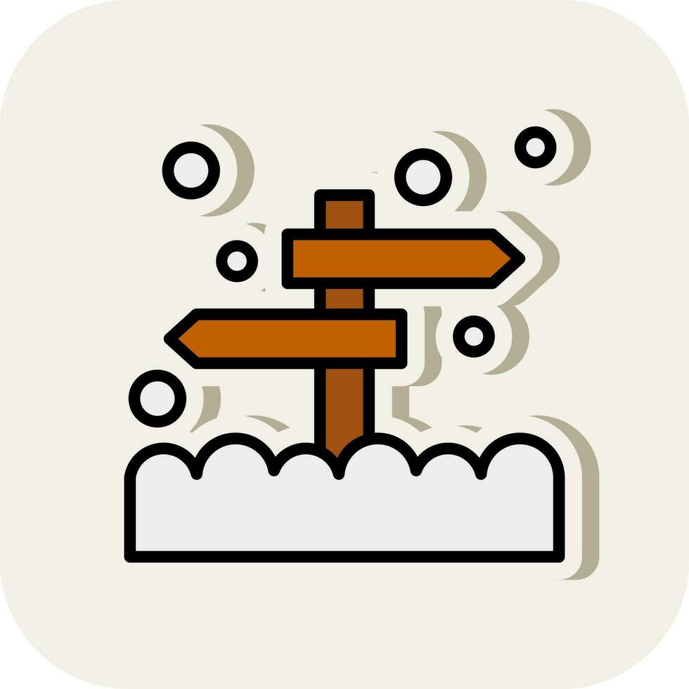 Snow-dusted signpost Vector Icon Design