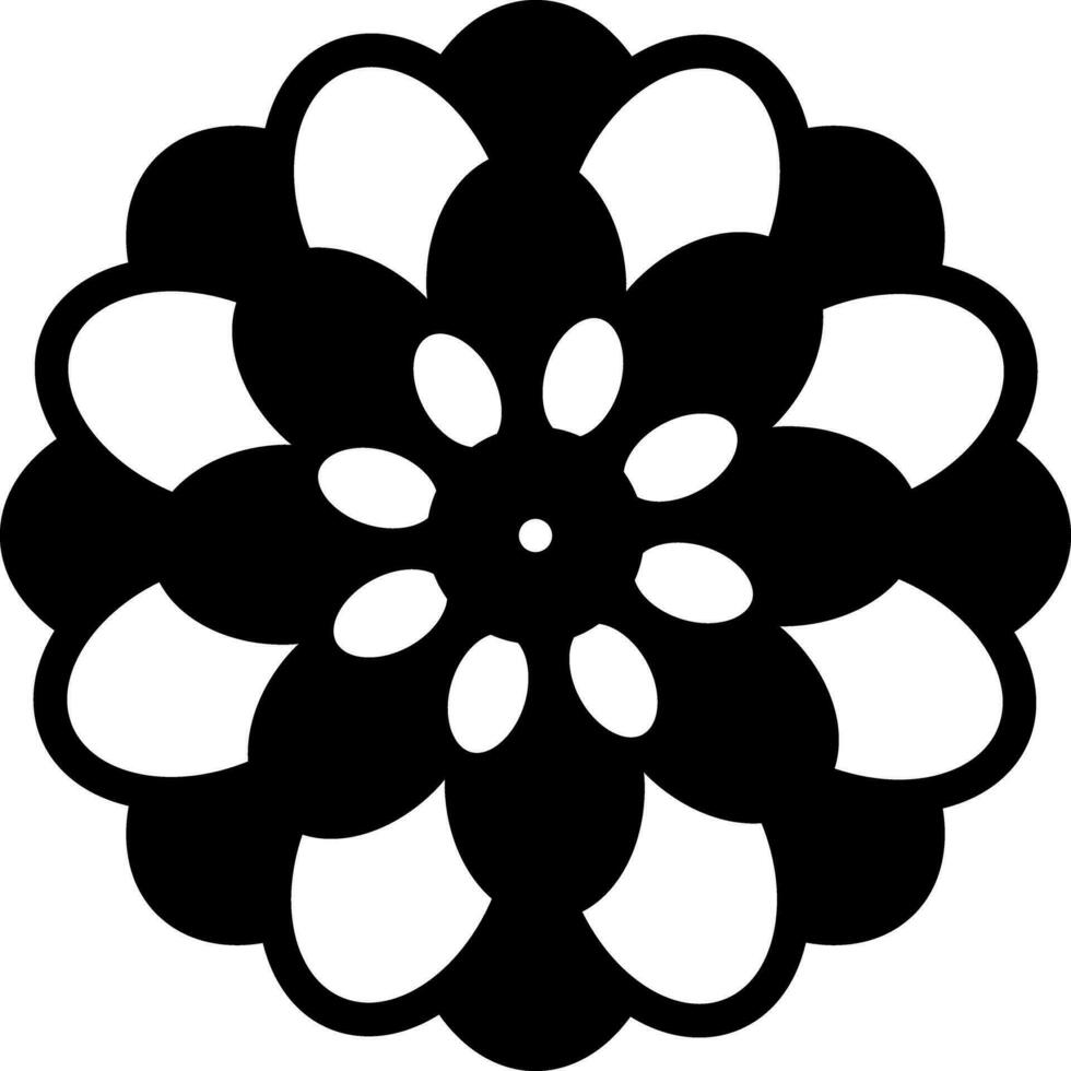 solid icon for dahlia vector