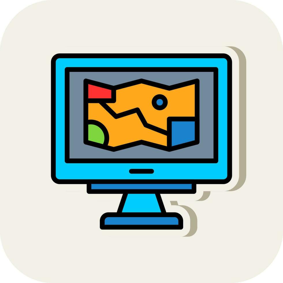 Game Map Vector Icon Design