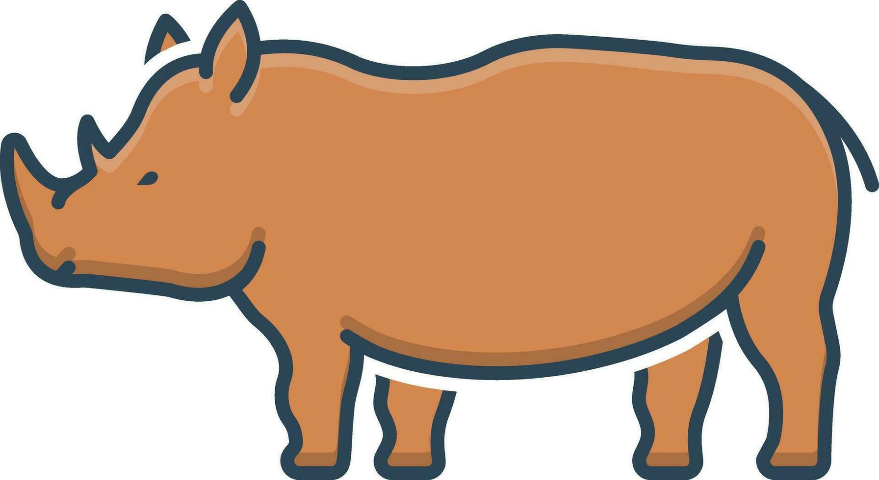 color icon for rhinoceros saurus vector