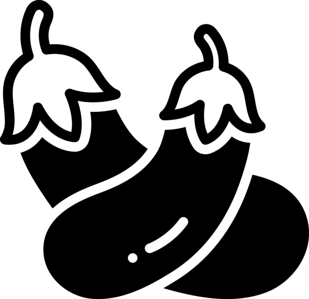 solid icon for brinjal vector