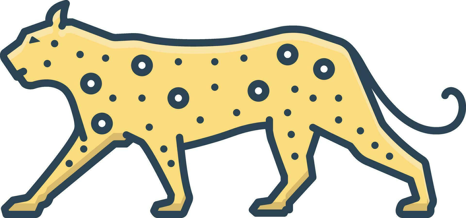 color icon for leopard vector