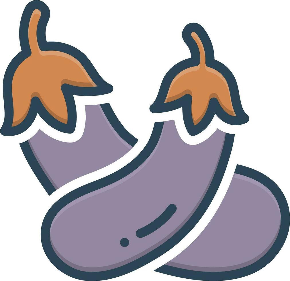 color icono para brinjal vector