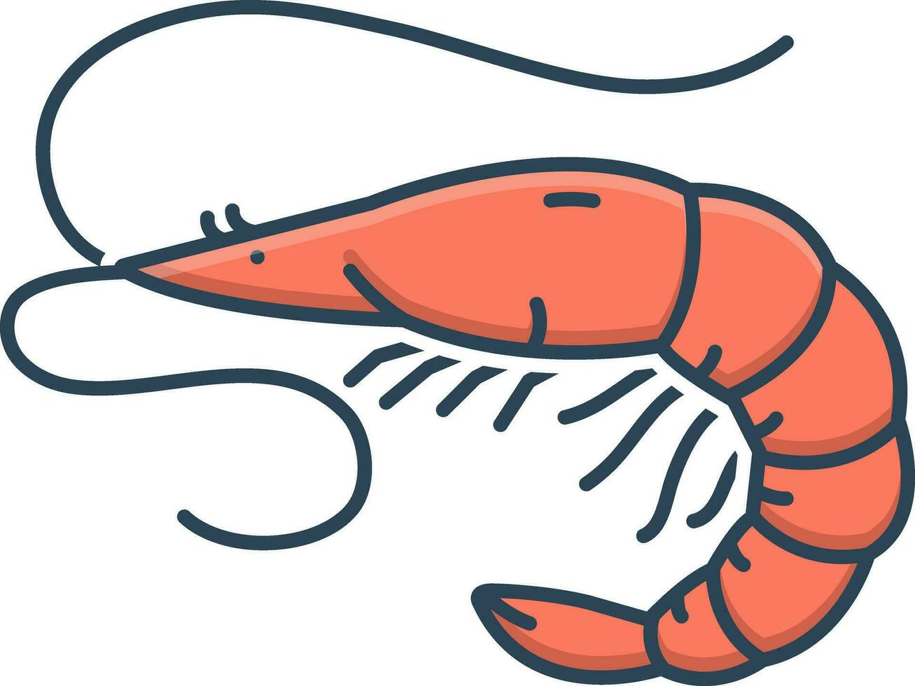 color icon for shrimp vector