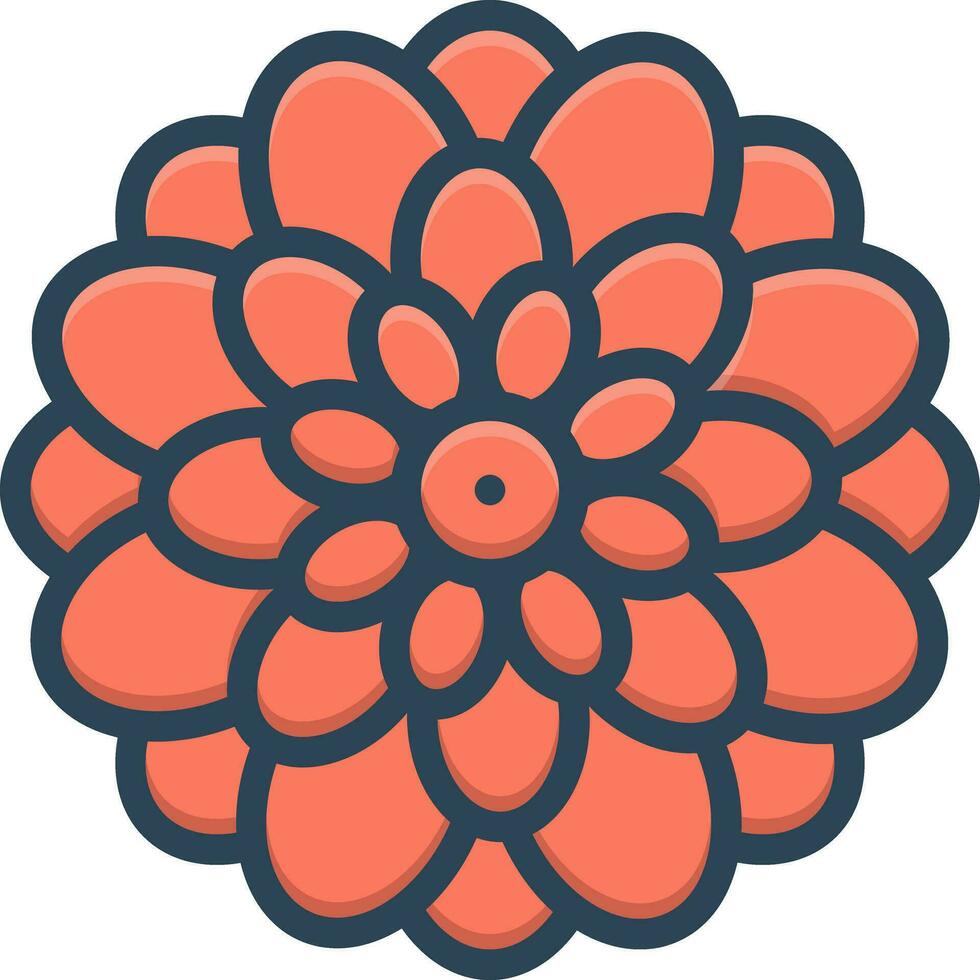 color icon for dahlia vector