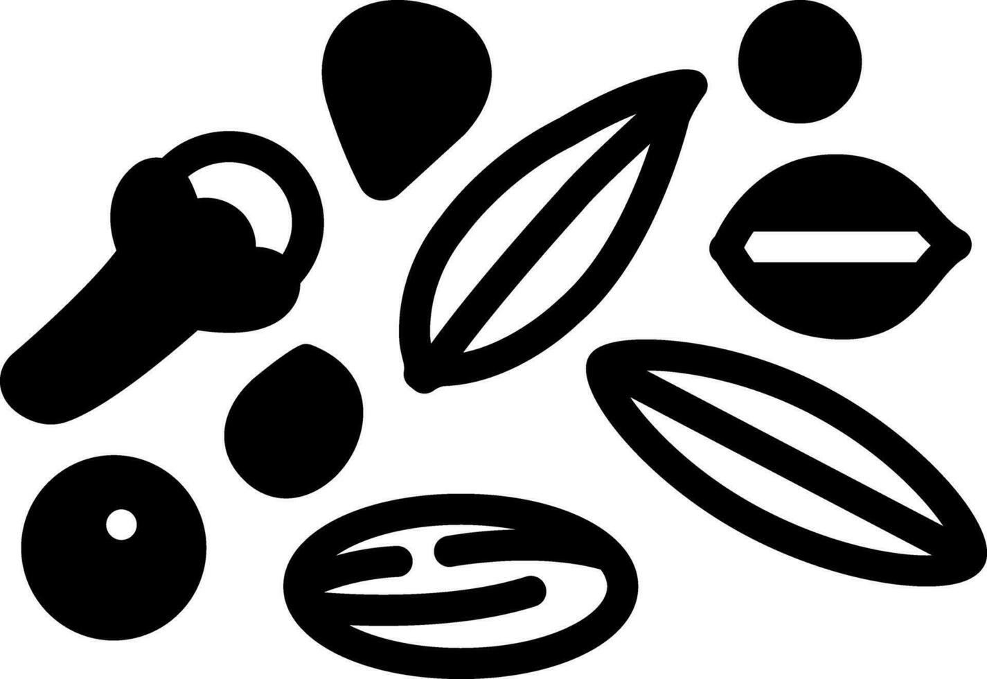 solid icon for panch phoron vector
