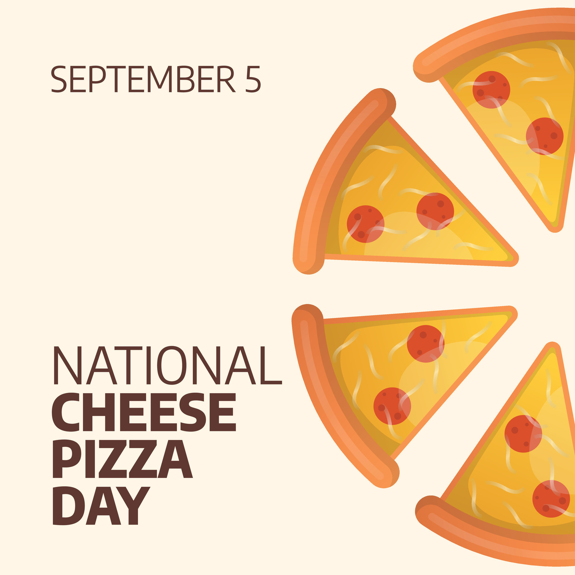 vector graphic of National Cheese Pizza Day good for National Cheese
