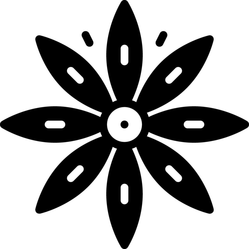 solid icon for star anise vector