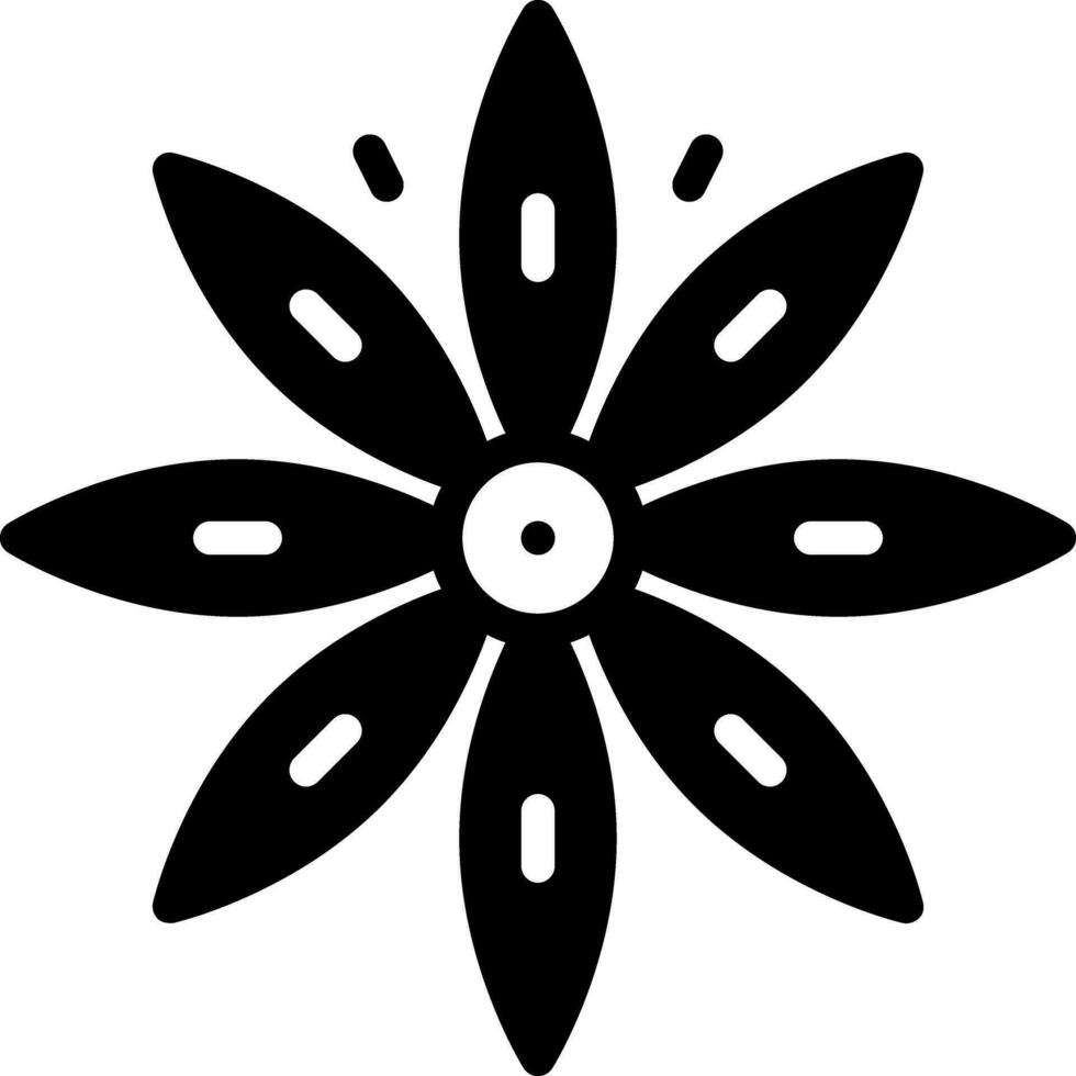 solid icon for star anise vector