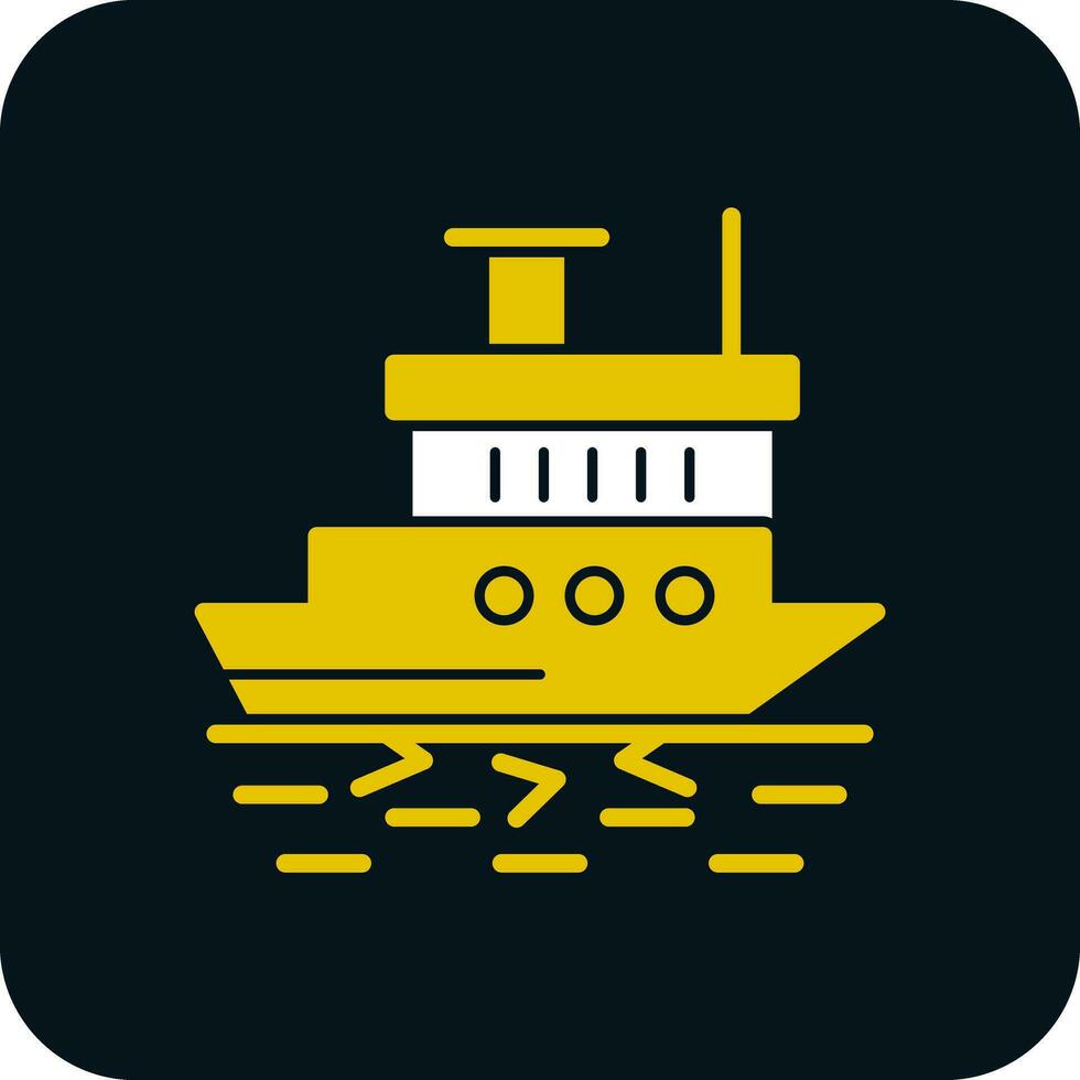 Icebreaker ship in action Vector Icon Design