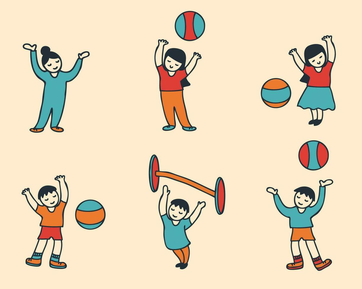 People involved in sports wellness health concept collection. Perfect for tee, stickers, poster. vector