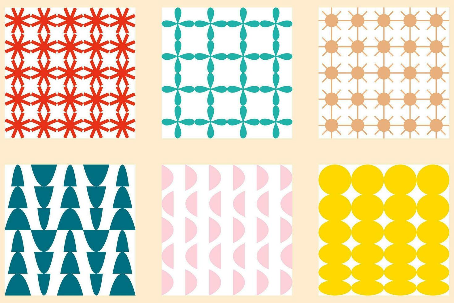 Abstract brutalist seamless pattern collection. Primitive background print set for tee, paper, textile and fabric. vector