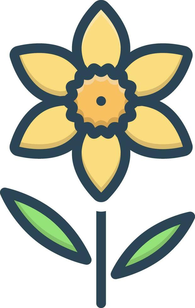 color icon for daffodil vector